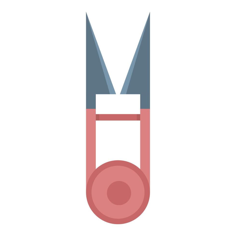 Thread snips cutting excess thread while sewing vector