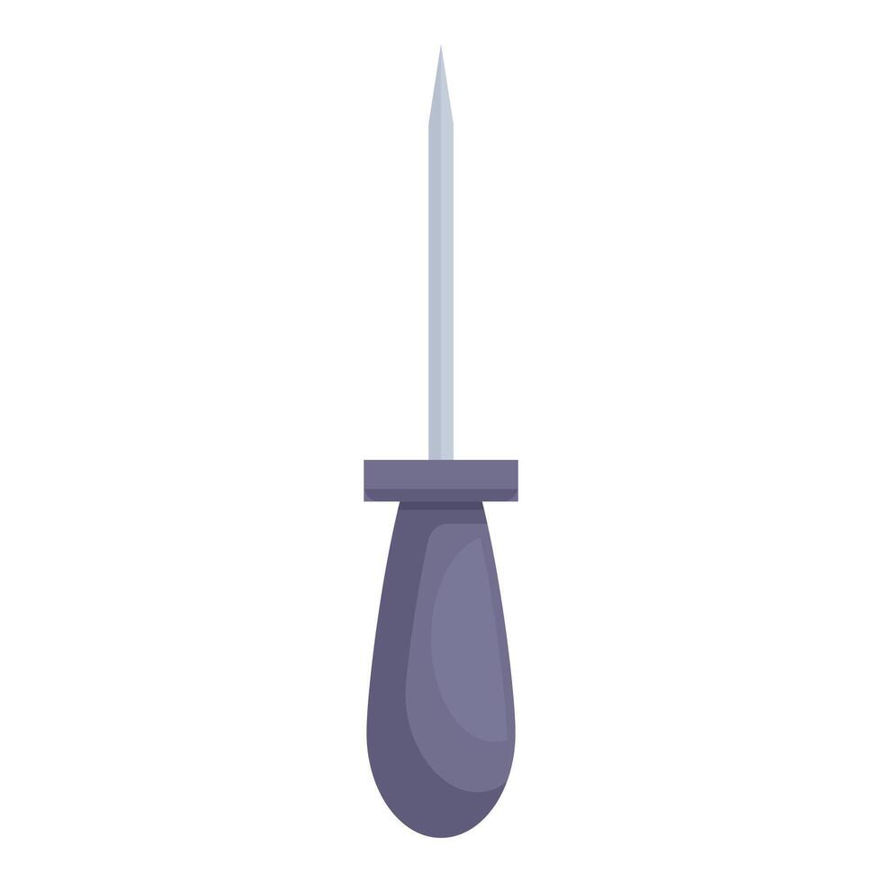 Shoe repair awl with wooden handle for piercing holes vector