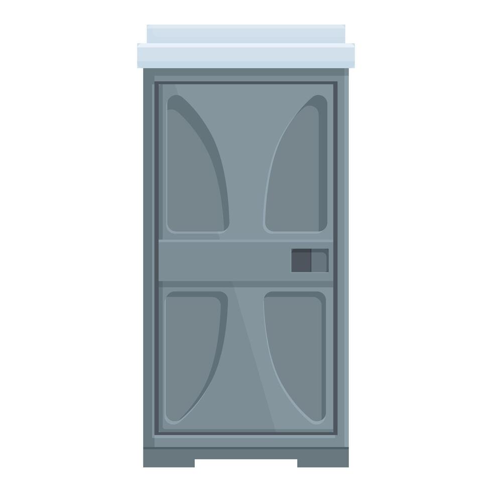 Gray bio toilet for public area standing on white background vector