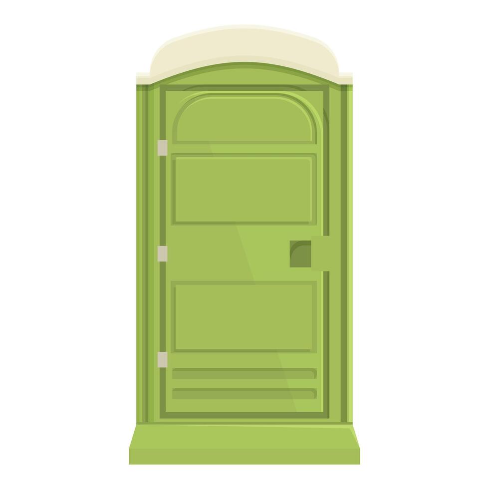Green mobile toilet showing a closed door, great for hygiene concepts vector