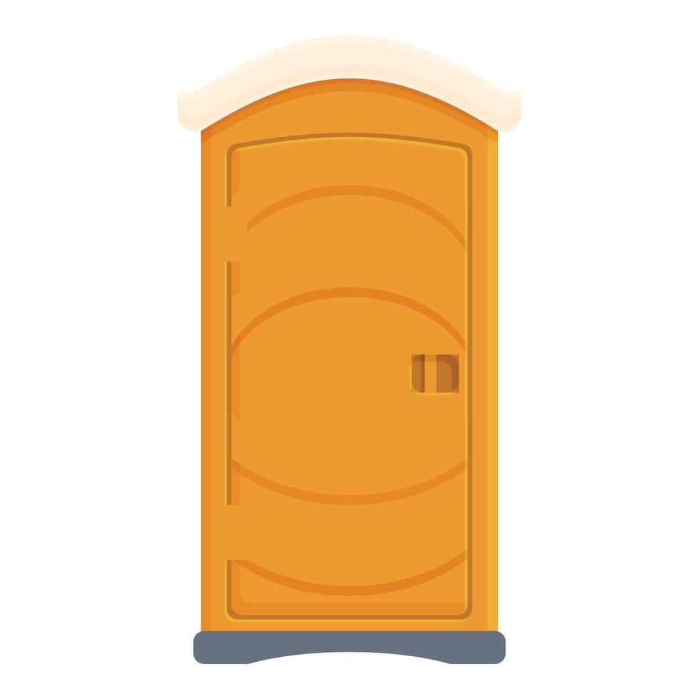 Yellow mobile toilet being isolated on white background vector
