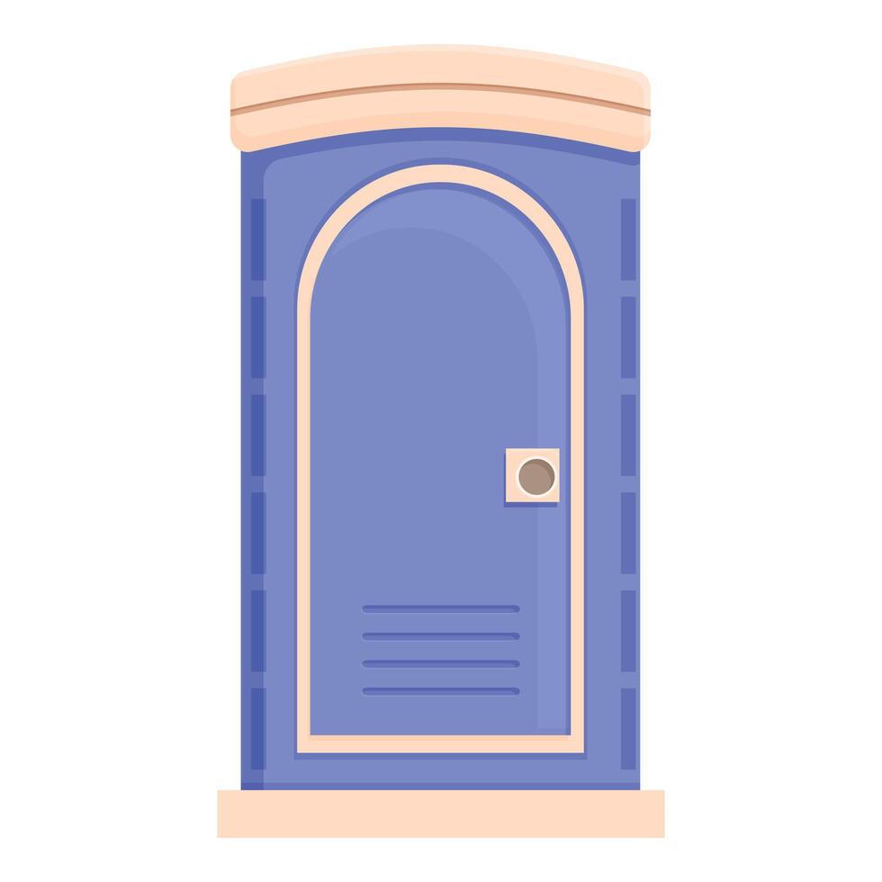 Blue mobile toilet standing alone on white background vector