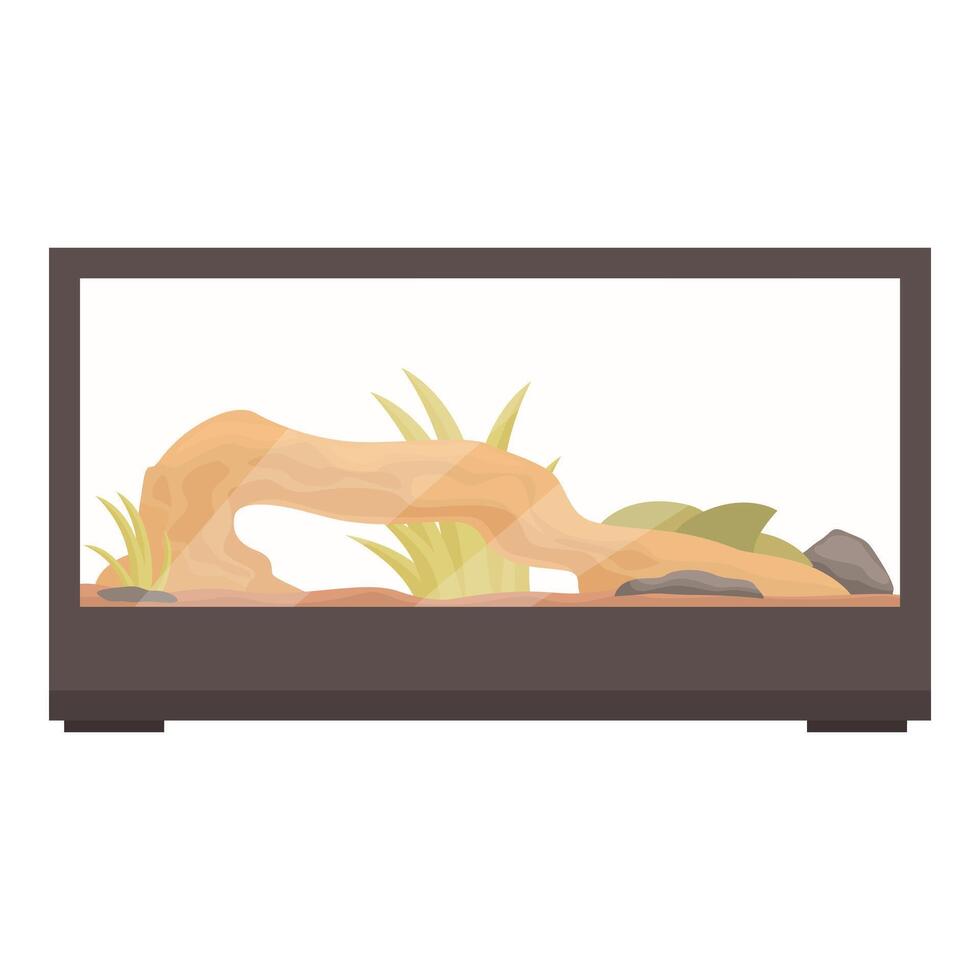 Empty terrarium waiting for reptile or amphibian pet vector