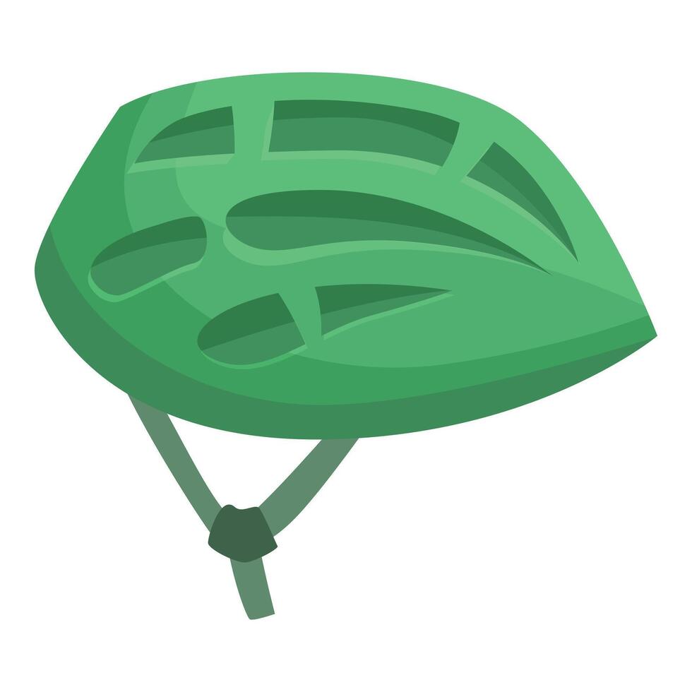 Green bicycle helmet protecting your head while cycling vector