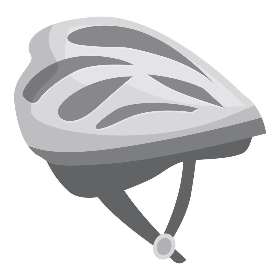 Gray bicycle helmet for safe cycling on the road vector