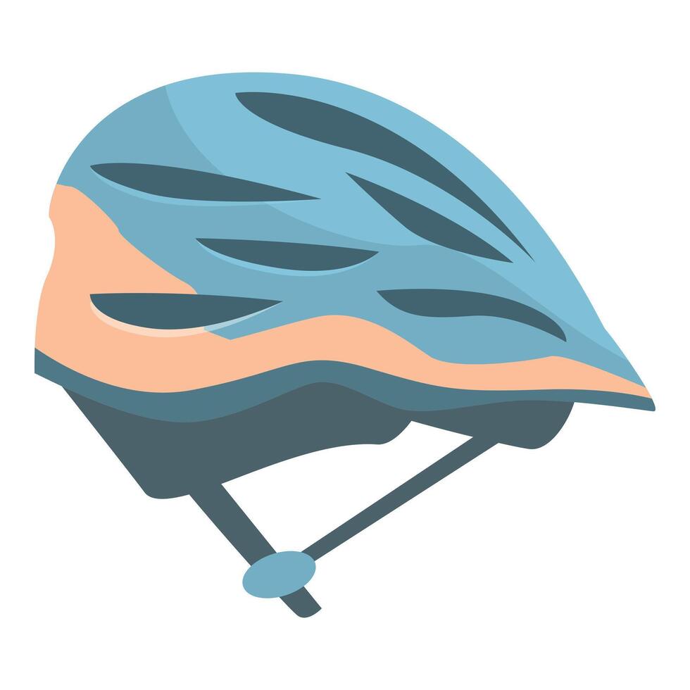 Blue bicycle helmet ensuring safety while cycling vector