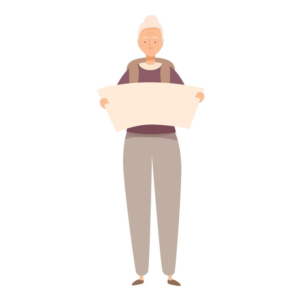 Senior woman tourist holding map searching destination vector