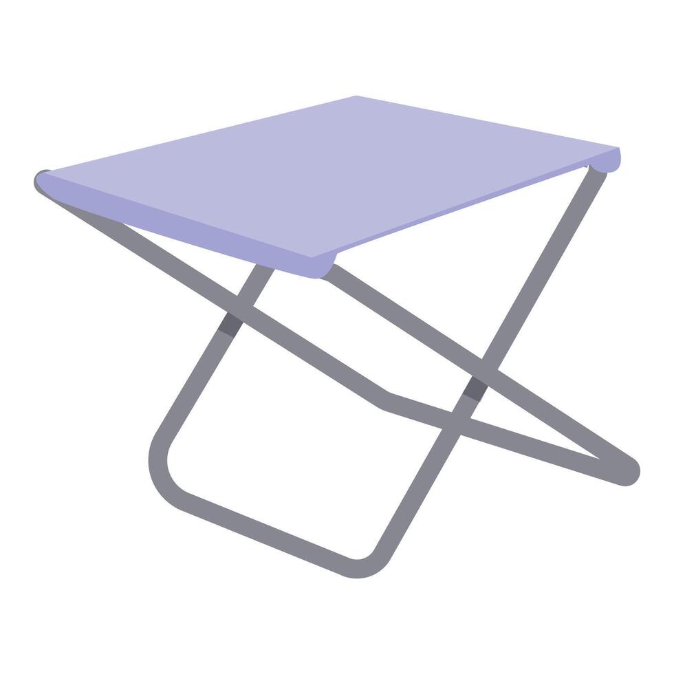 Folding camping stool standing on white background vector
