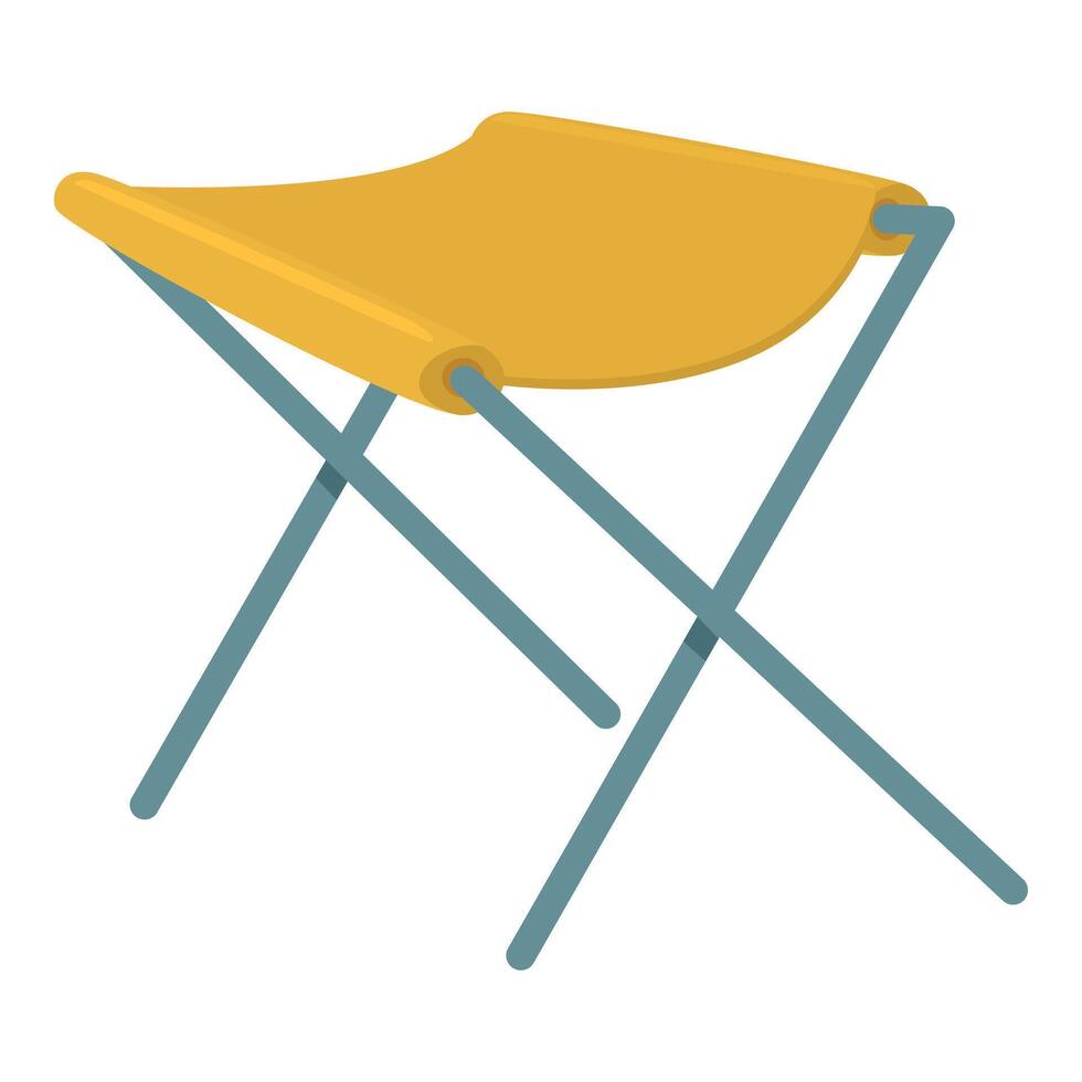 Folding camping stool standing for hiking and outdoor recreation vector