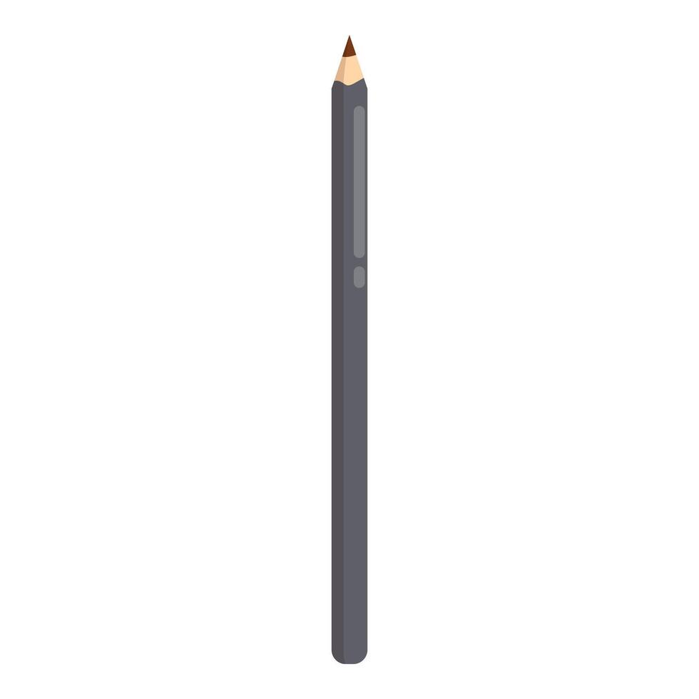 Dark grey colored pencil standing up isolated on white background vector