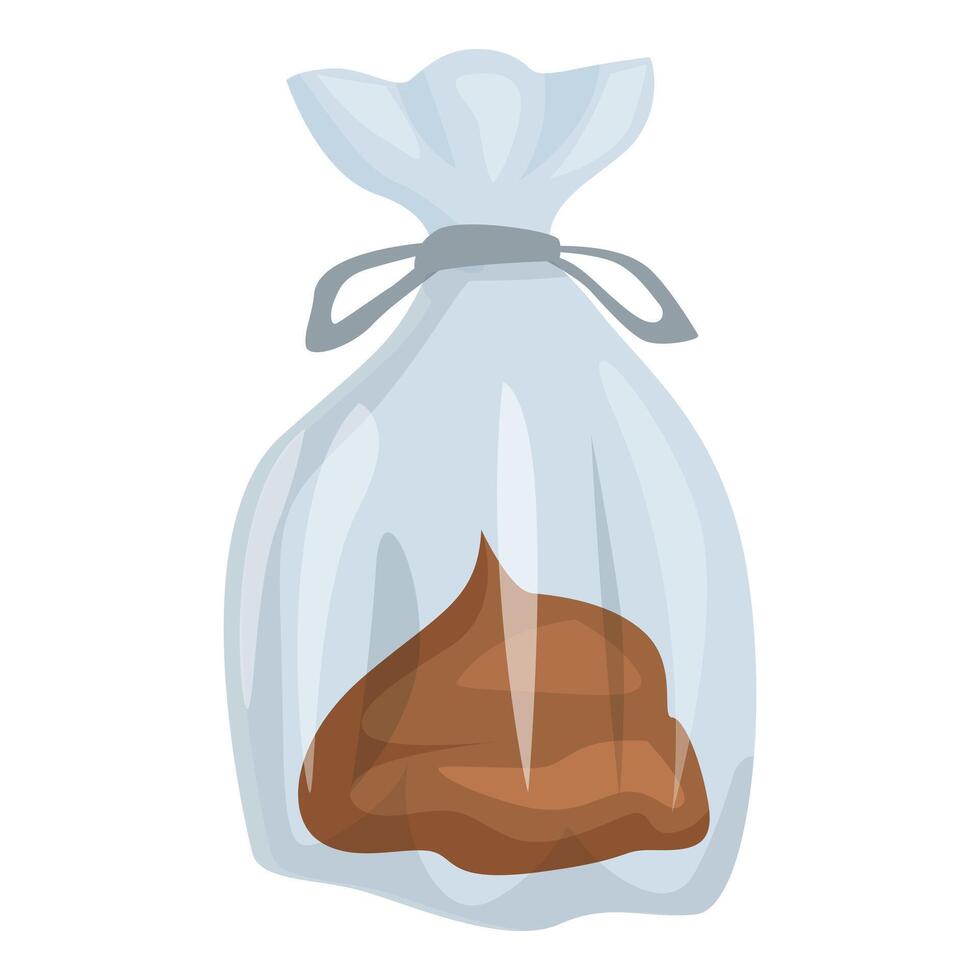 Dog poop in plastic bag being held responsibly vector