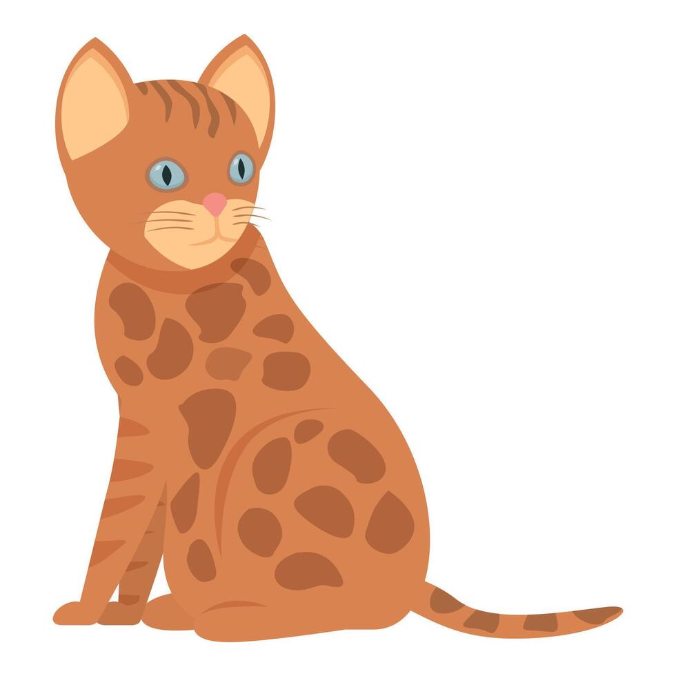 Cute tabby cat sitting and looking back over shoulder vector