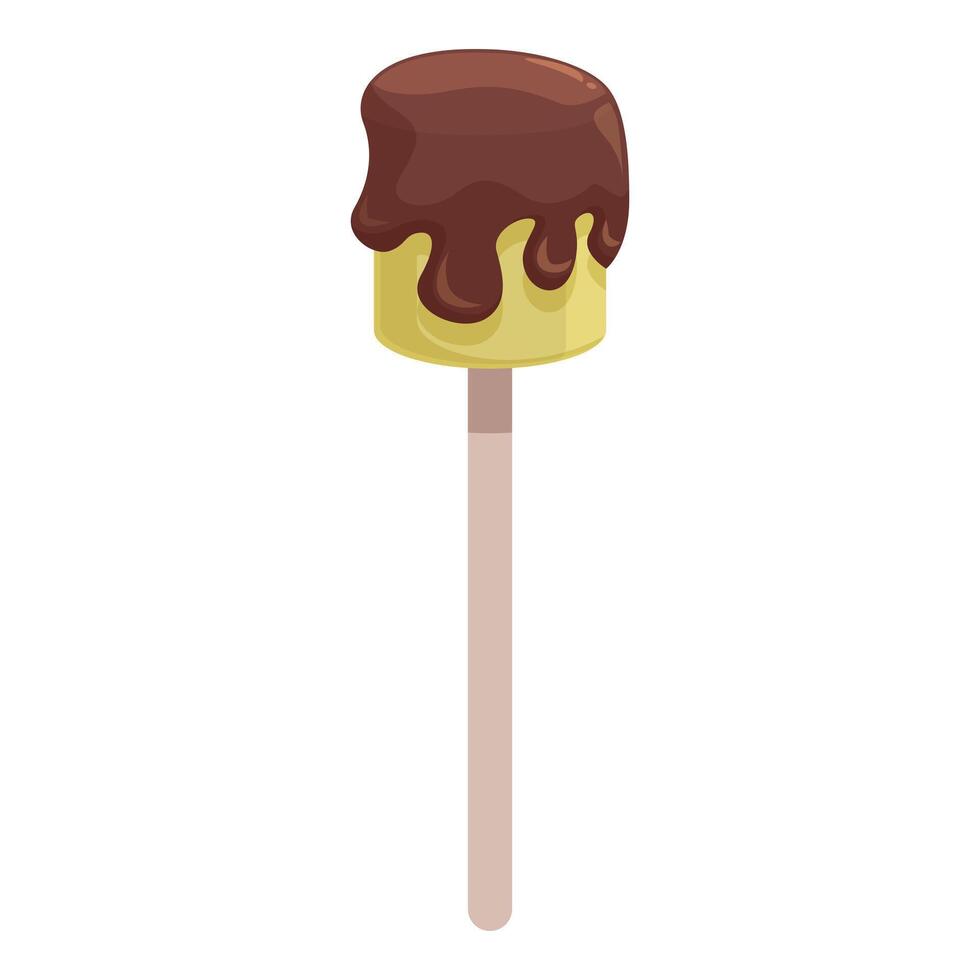 Chocolate dripping from delicious ice cream on a stick vector