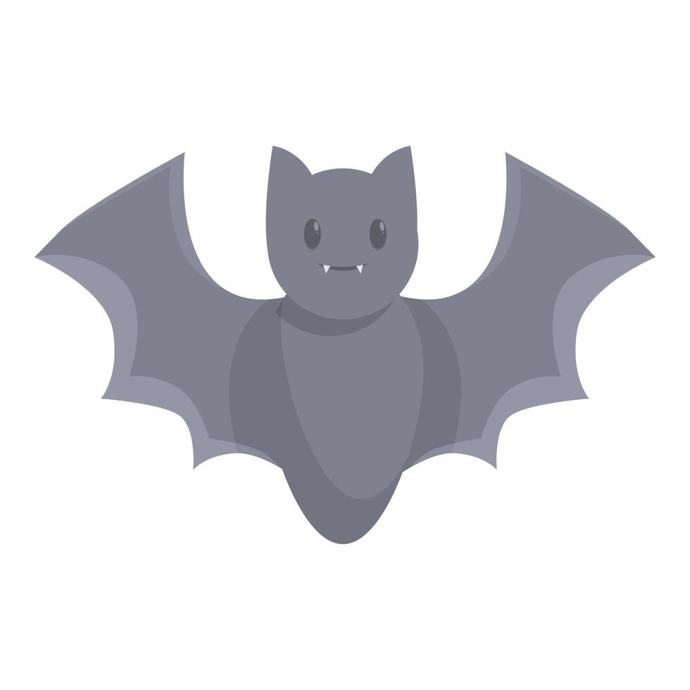 Cute grey bat spreading its wings vector