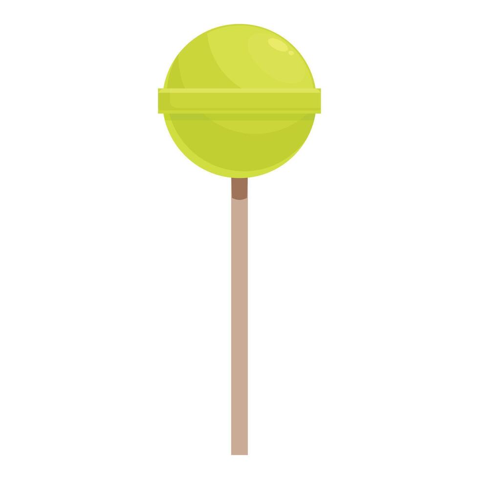 Round green lollipop standing on white background vector
