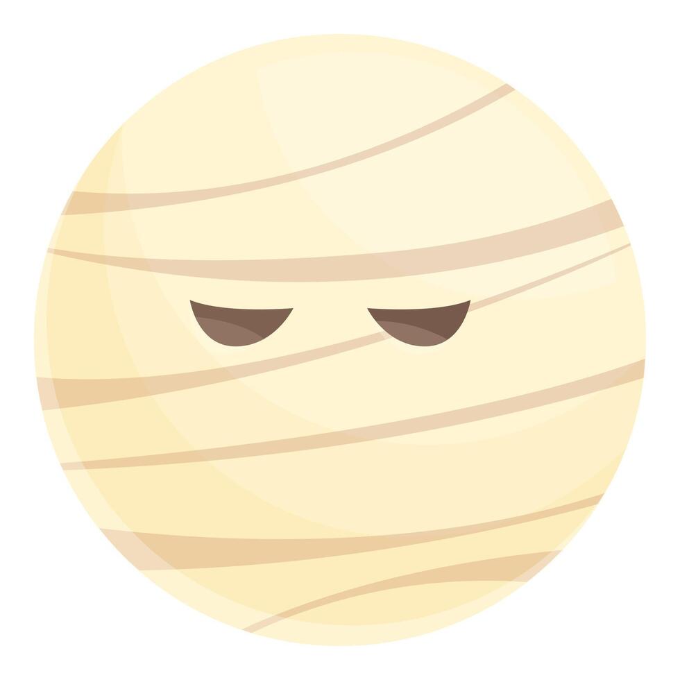 Round mummy face looking up expressing boredom vector
