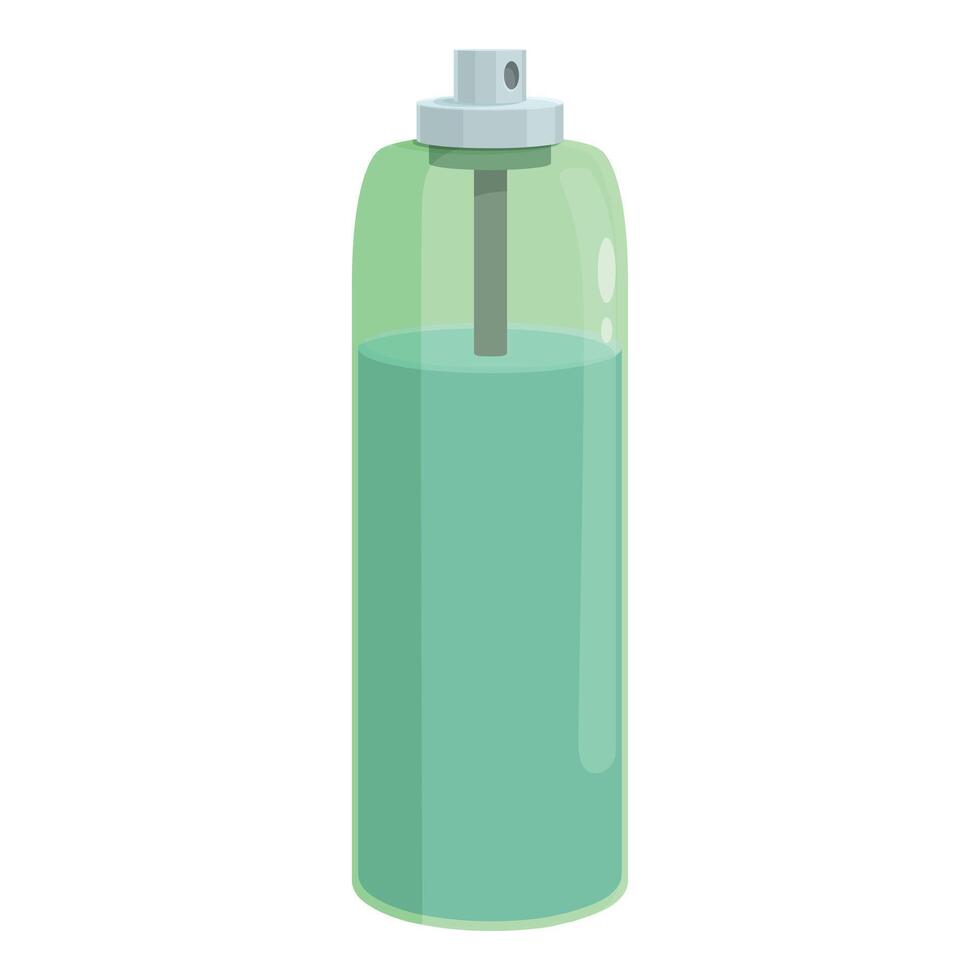 Green perfume bottle containing aromatic fragrance vector