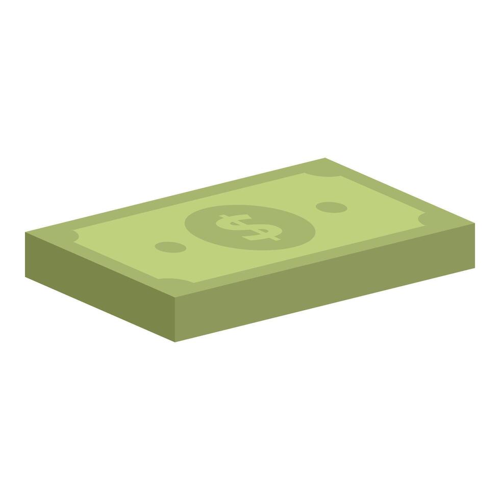 Stack of dollar bills sitting on white background vector
