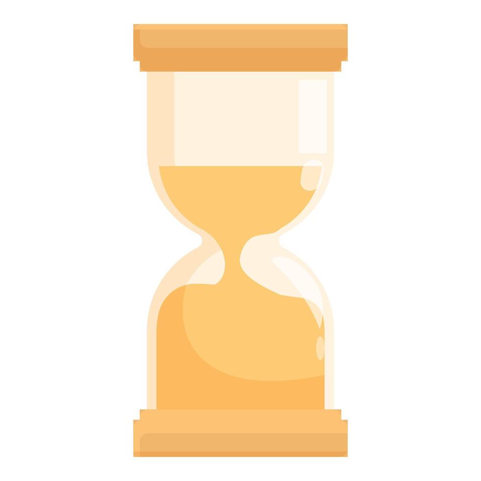 Classic hourglass measuring passing time with falling sand vector