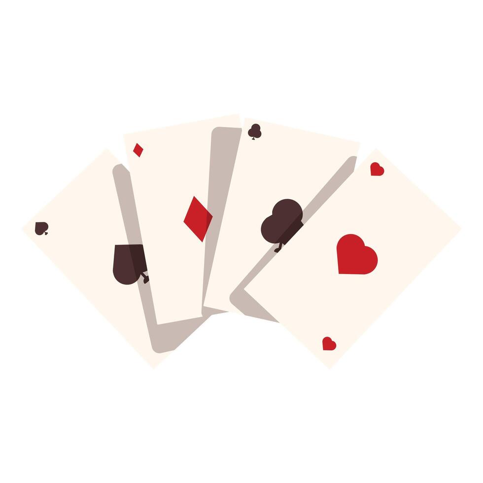 Four aces playing cards showing different suits vector