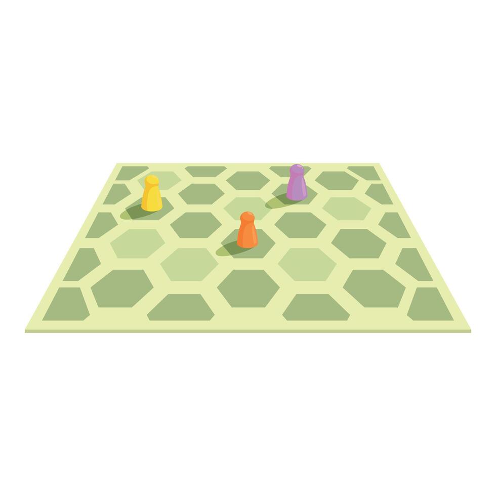 Board game with colorful pawns on hexagonal grid vector