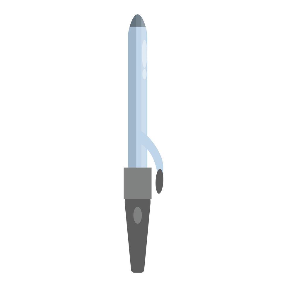 Curling iron standing upright on white background vector