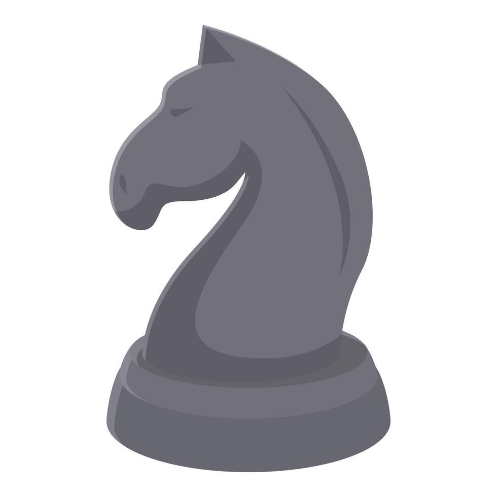 Grey knight chess piece standing on white background vector