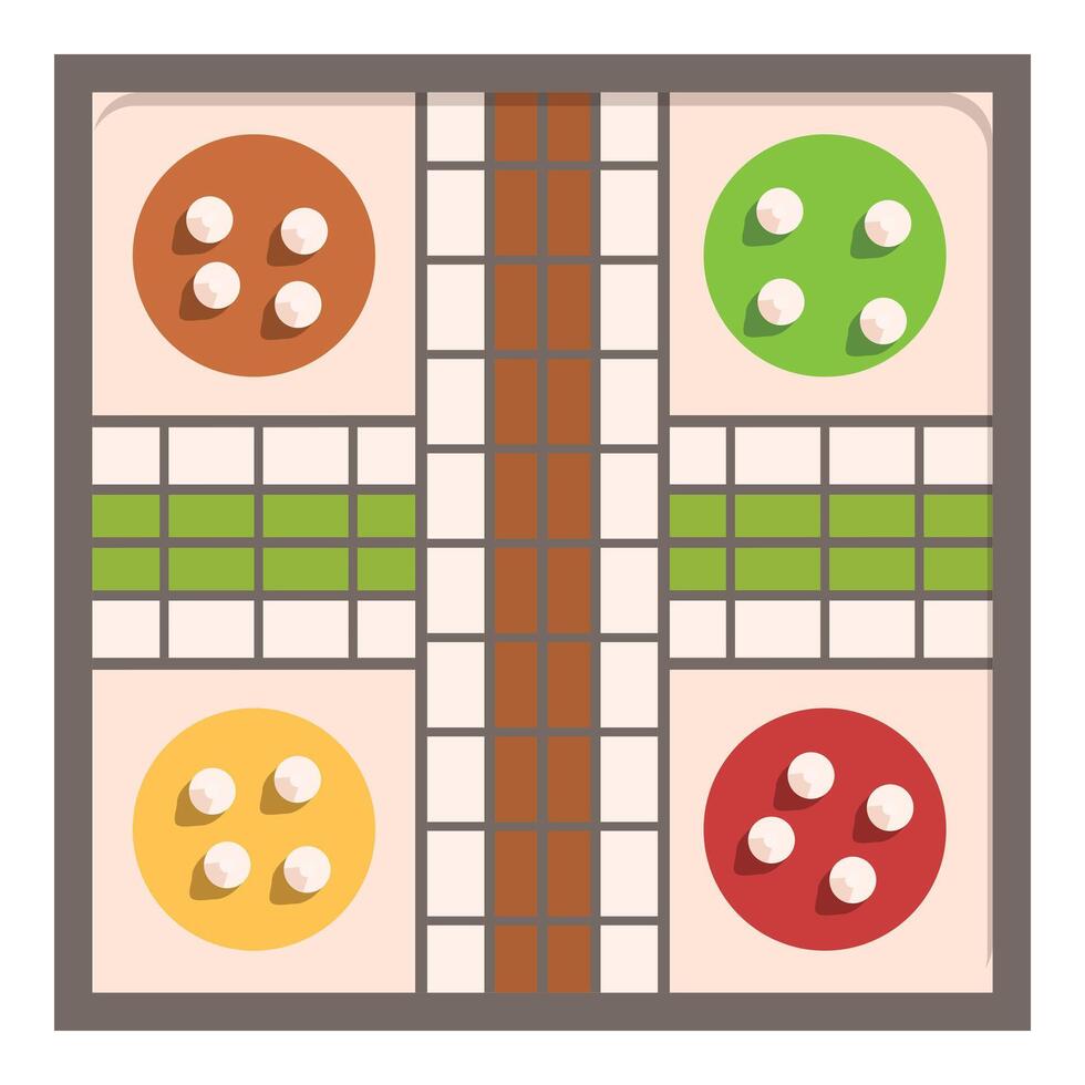 Traditional strategy board game with colorful pieces on grid vector
