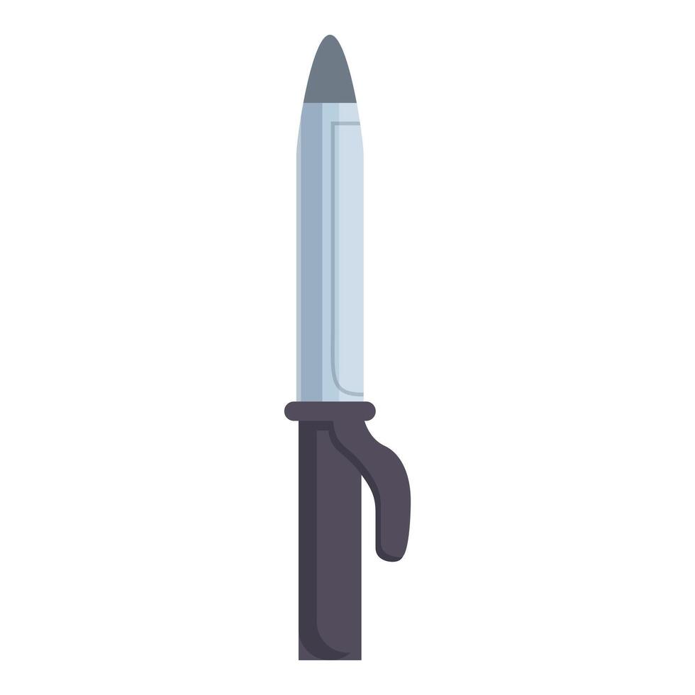 Military knife with sharp blade pointing up vector