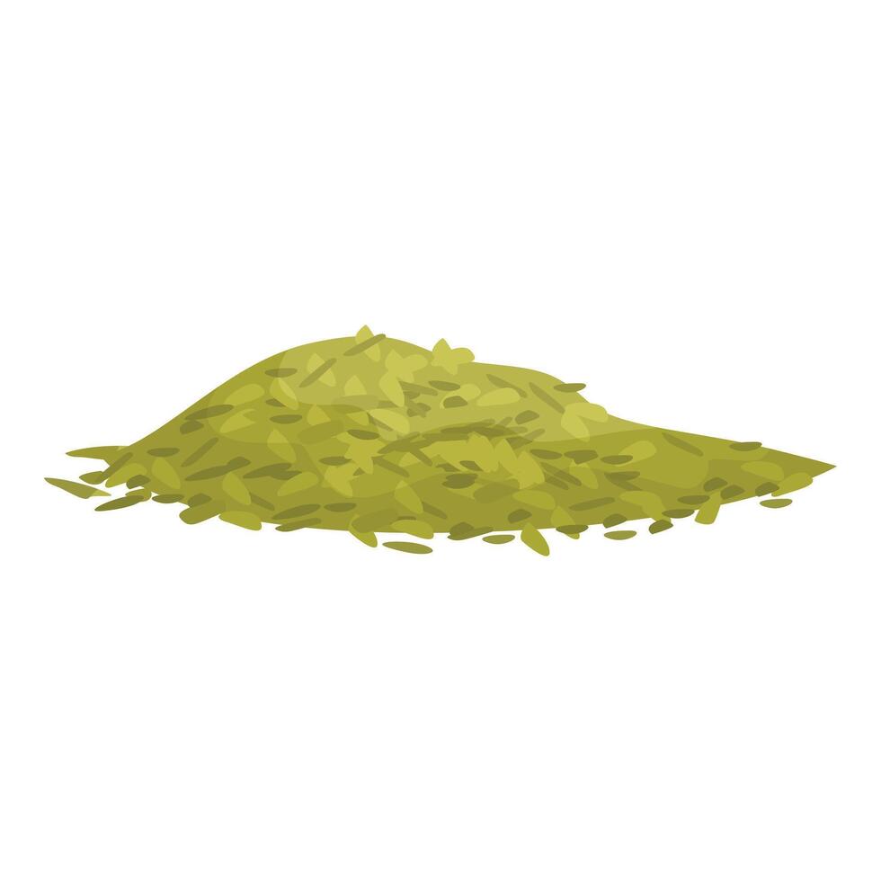 Pile of dried tarragon leaves forming a small mountain for cooking recipes vector