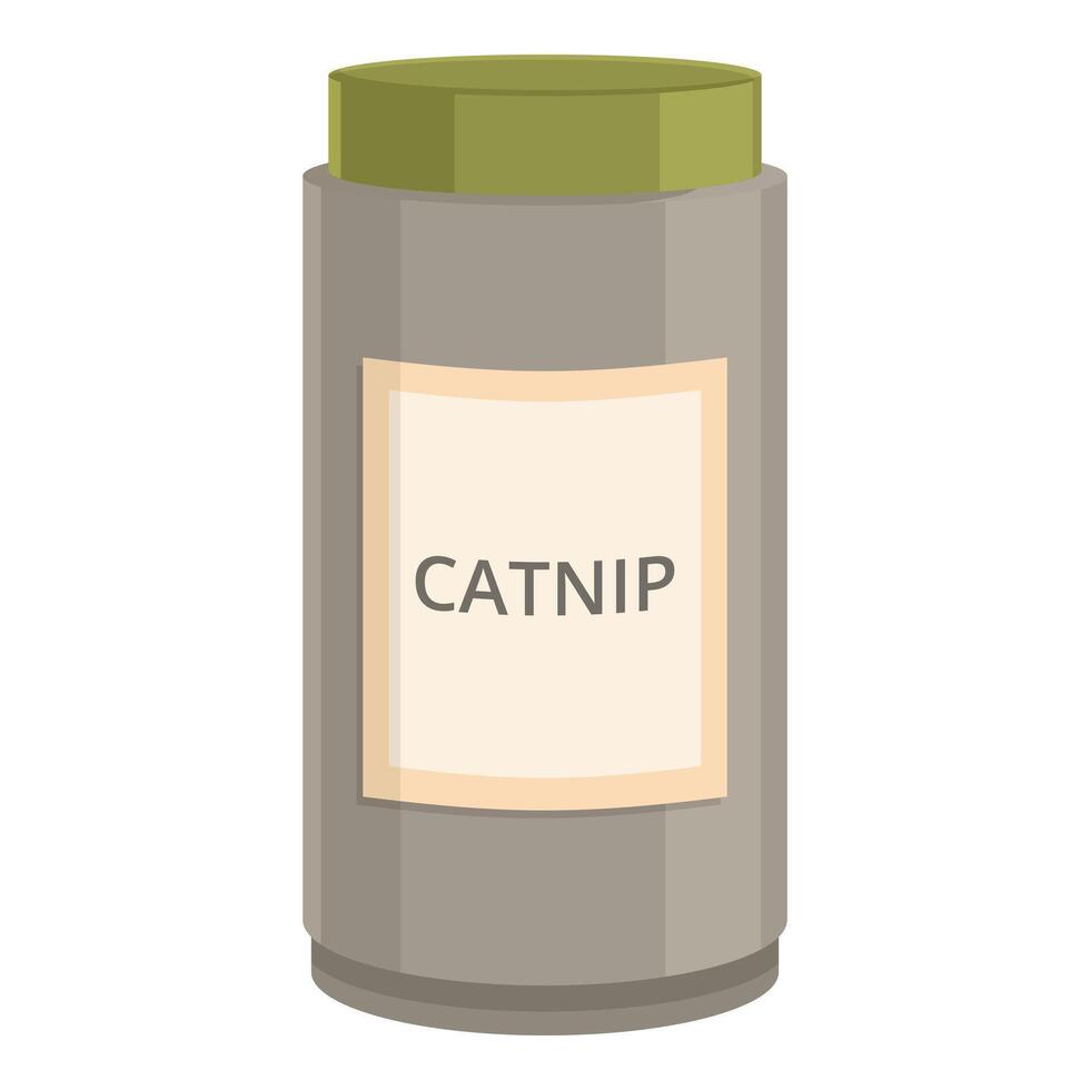 Catnip jar sitting on white background vector