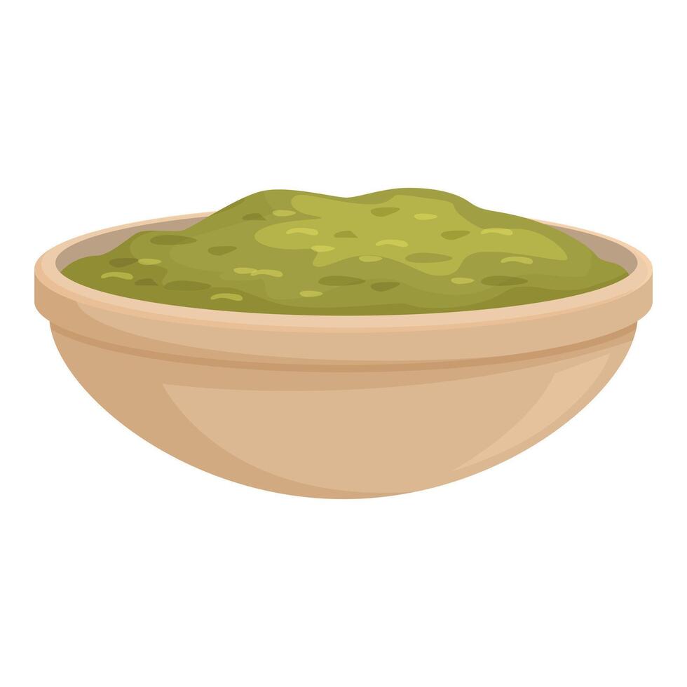 grande cuenco lleno de verde guacamole inmersión para compartiendo vector