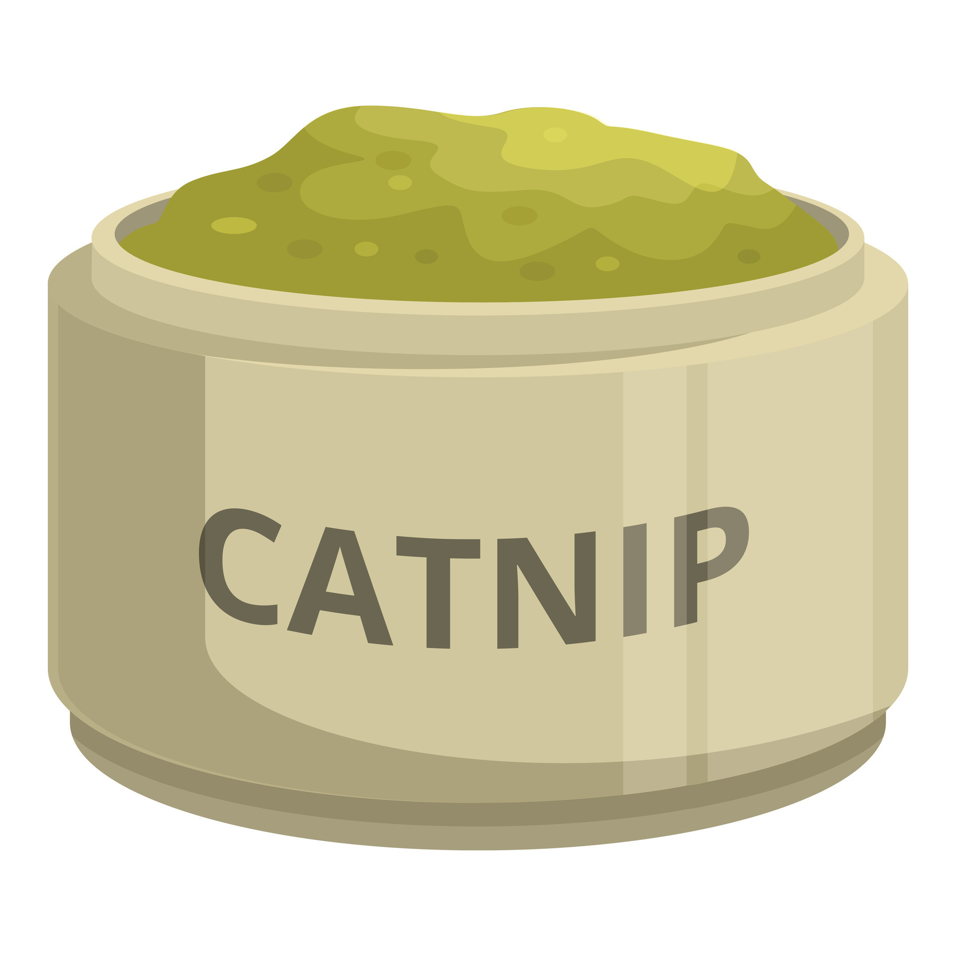 Opened round plastic container full of catnip 47058755 Vector Art at ...