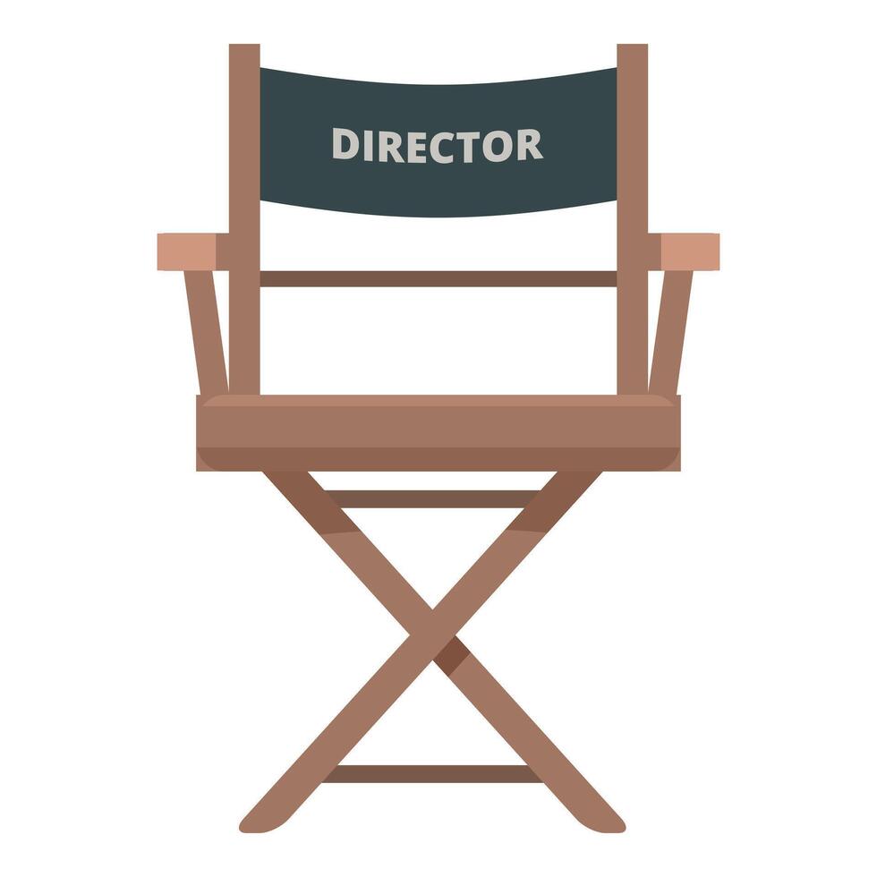Director chair standing on white background representing filmmaking process vector