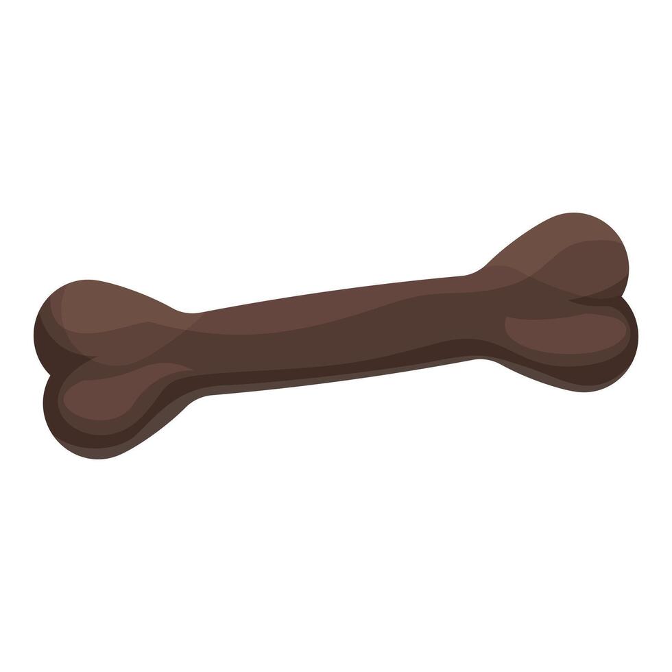 Brown dog bone lying horizontally isolated on white background vector