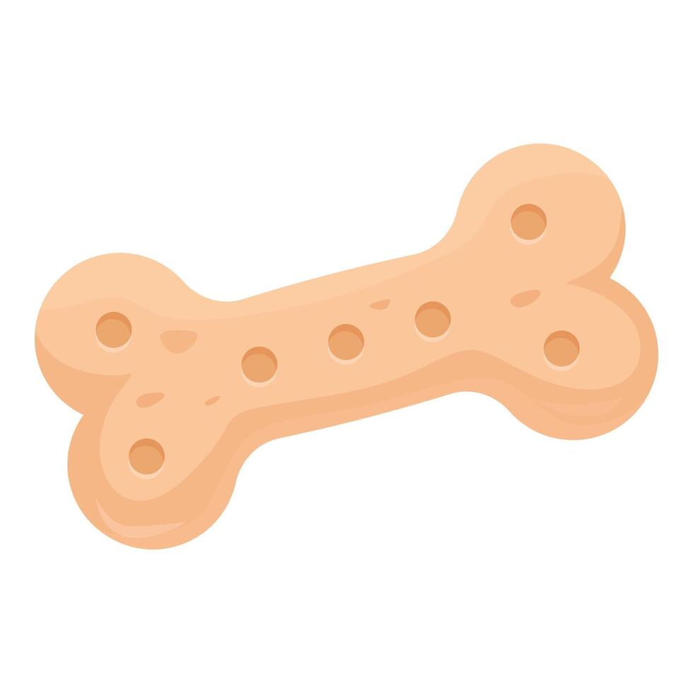 Crunchy dog biscuit bone lying on white background vector