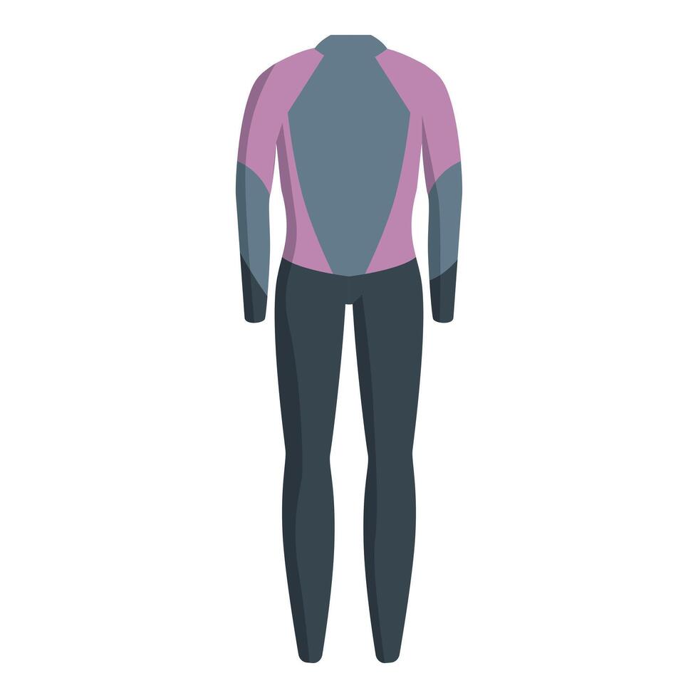 Full wetsuit standing up back view for water sports vector
