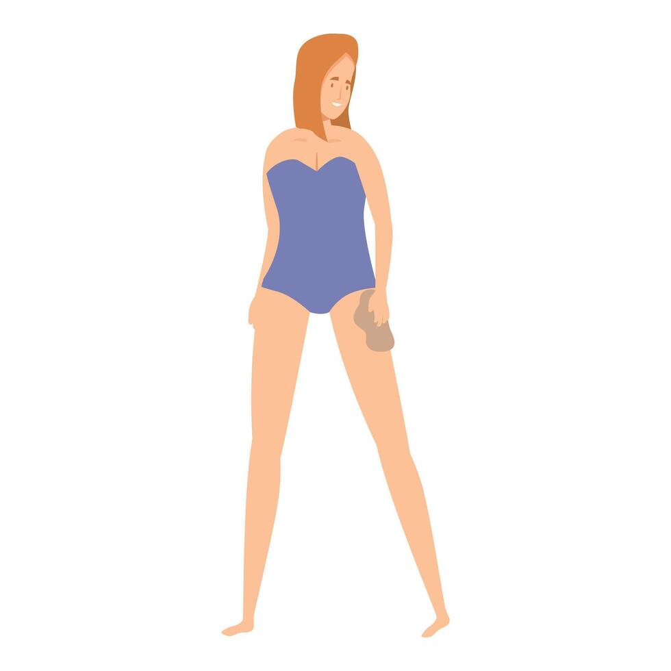 Woman applying self tanner lotion getting ready for summer vacation vector
