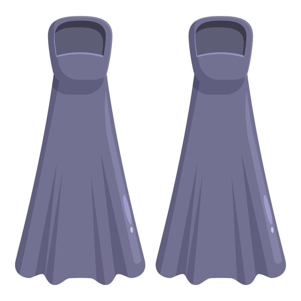 Pair of blue flippers for diving in sea or ocean vector
