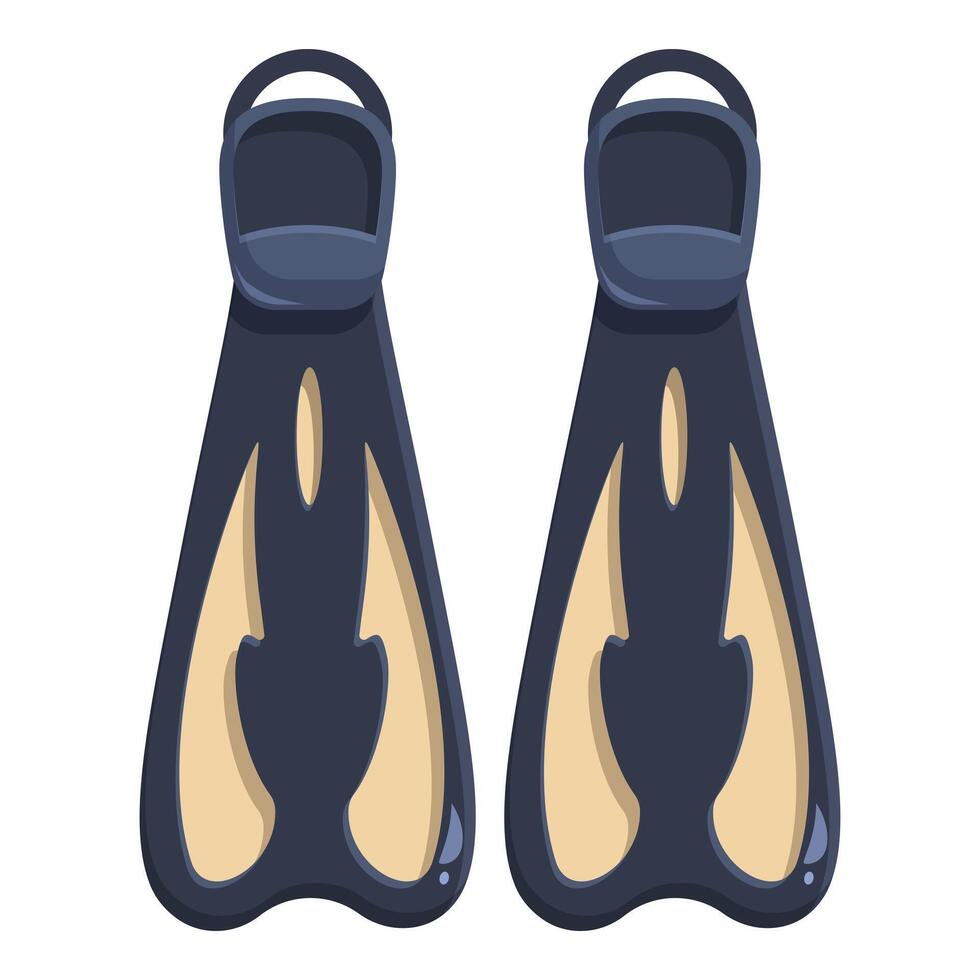 Pair of diving flippers standing upright on white background vector