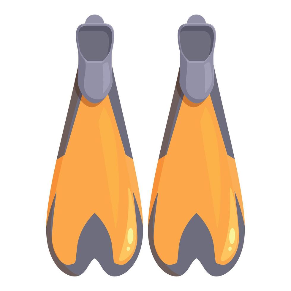 Pair of orange and gray diving flippers for swimming underwater vector