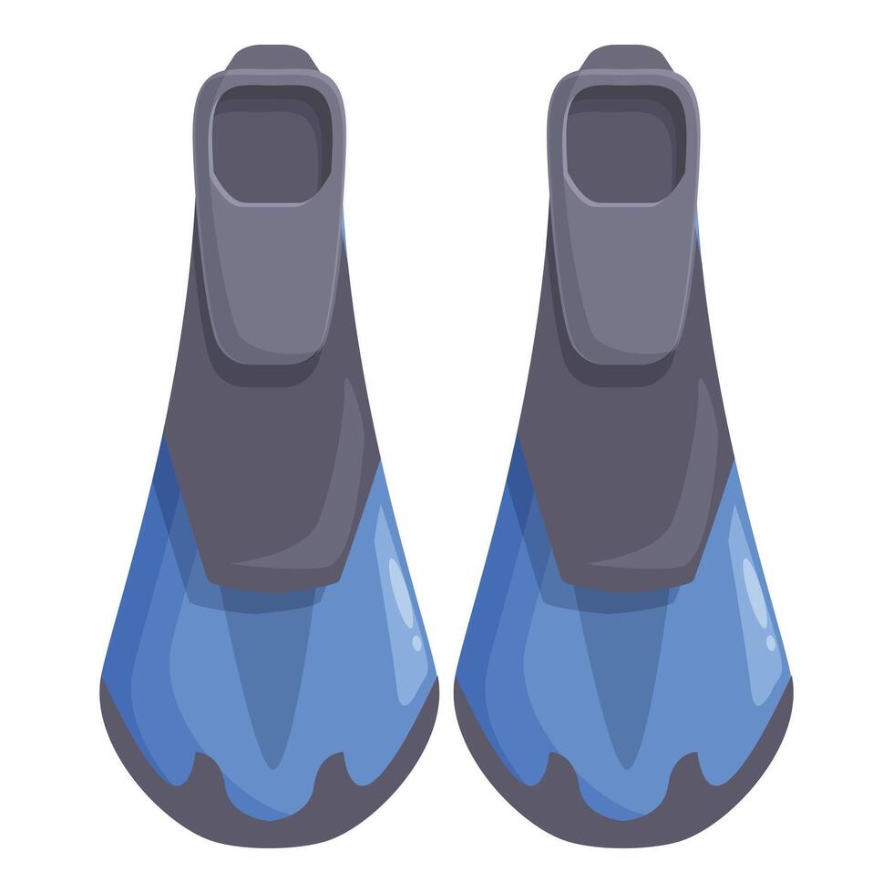 Pair of blue diving flippers for underwater exploration vector