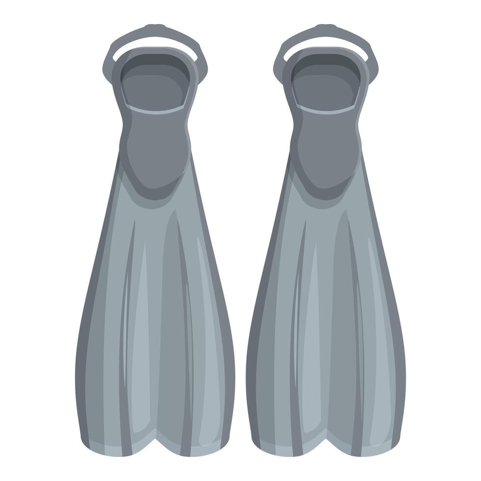 Pair of gray diving flippers for underwater exploration vector
