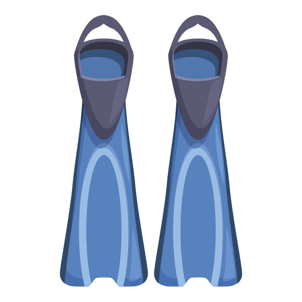Pair of blue diving flippers for underwater exploration vector