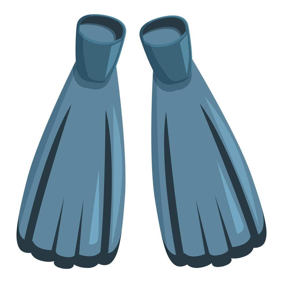 Pair of blue diving flippers for underwater exploration vector