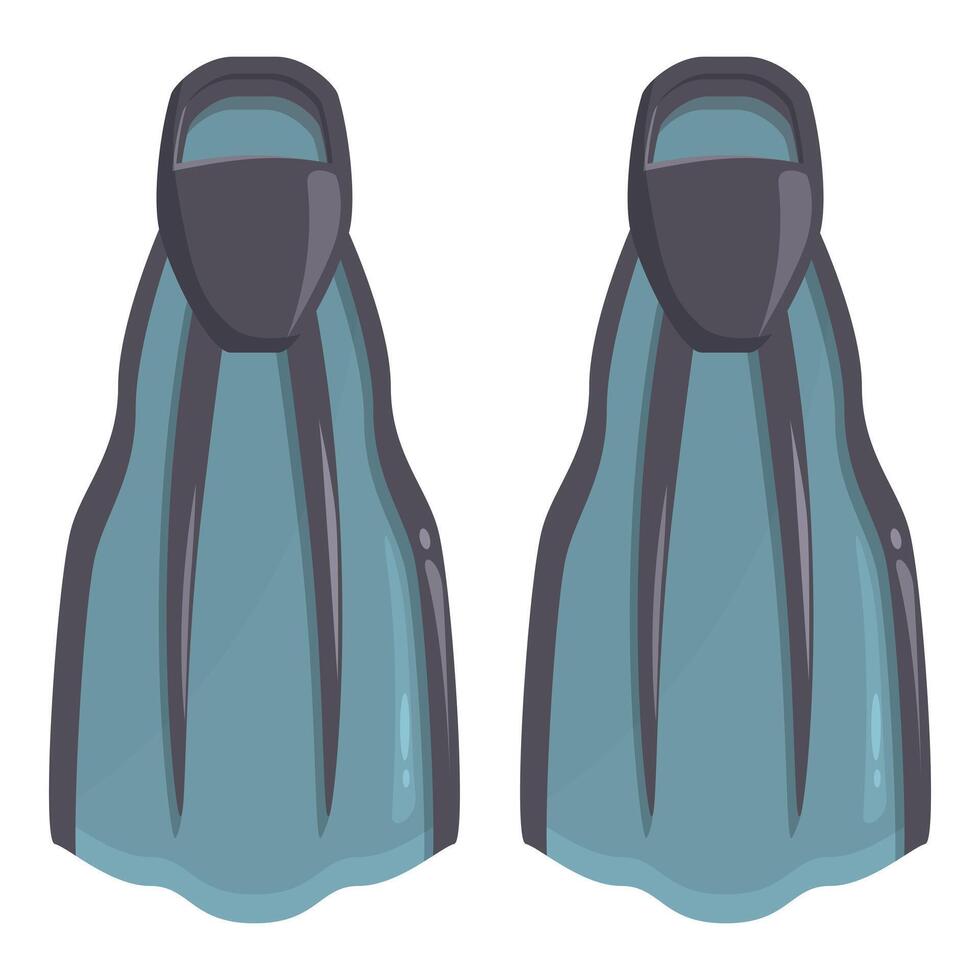 Pair of blue diving fins for professional divers isolated on white background vector