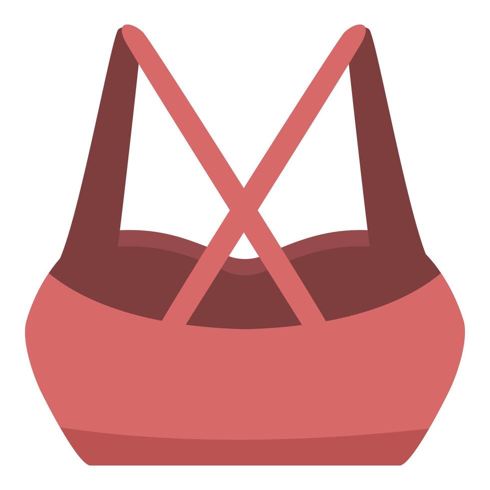Pink sports bra with crossed back straps for working out vector