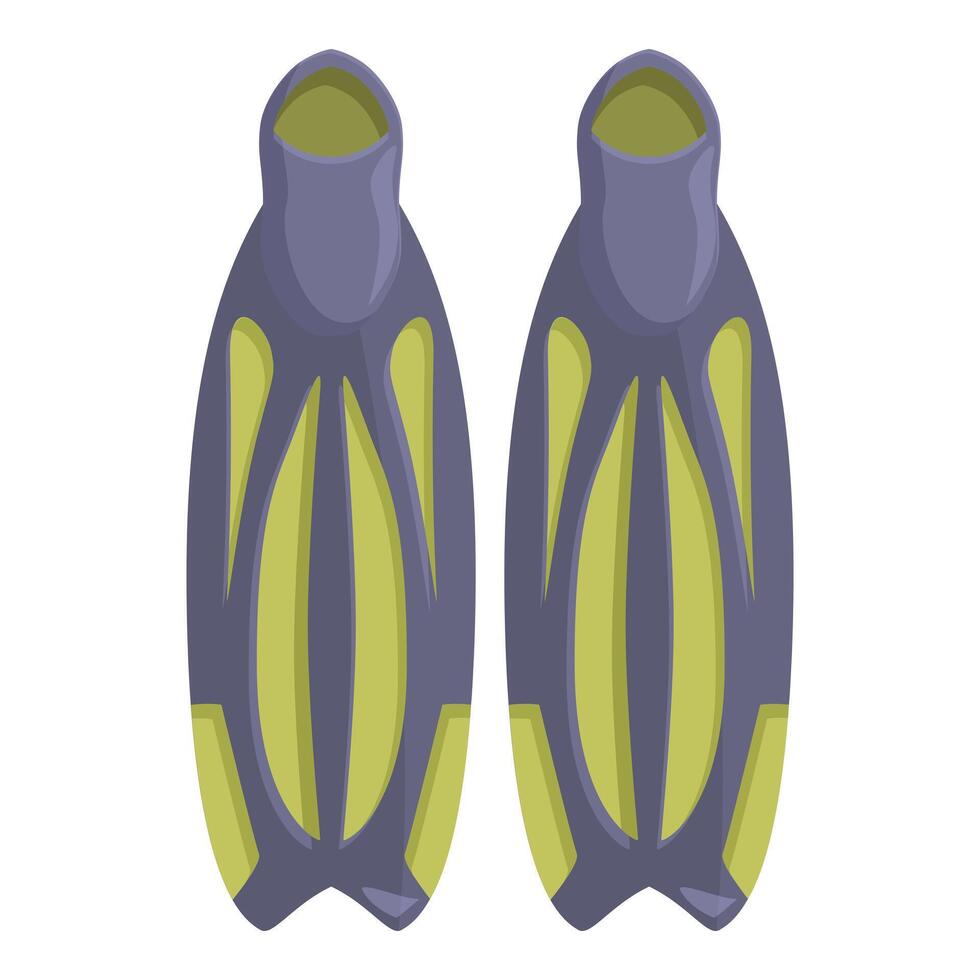 Pair of green and blue diving flippers for underwater exploration vector