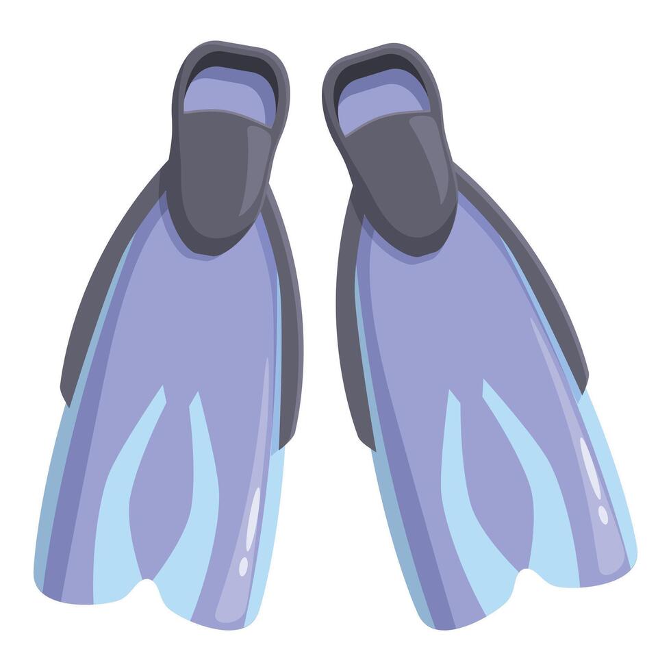 Pair of blue diving flippers for underwater exploration vector
