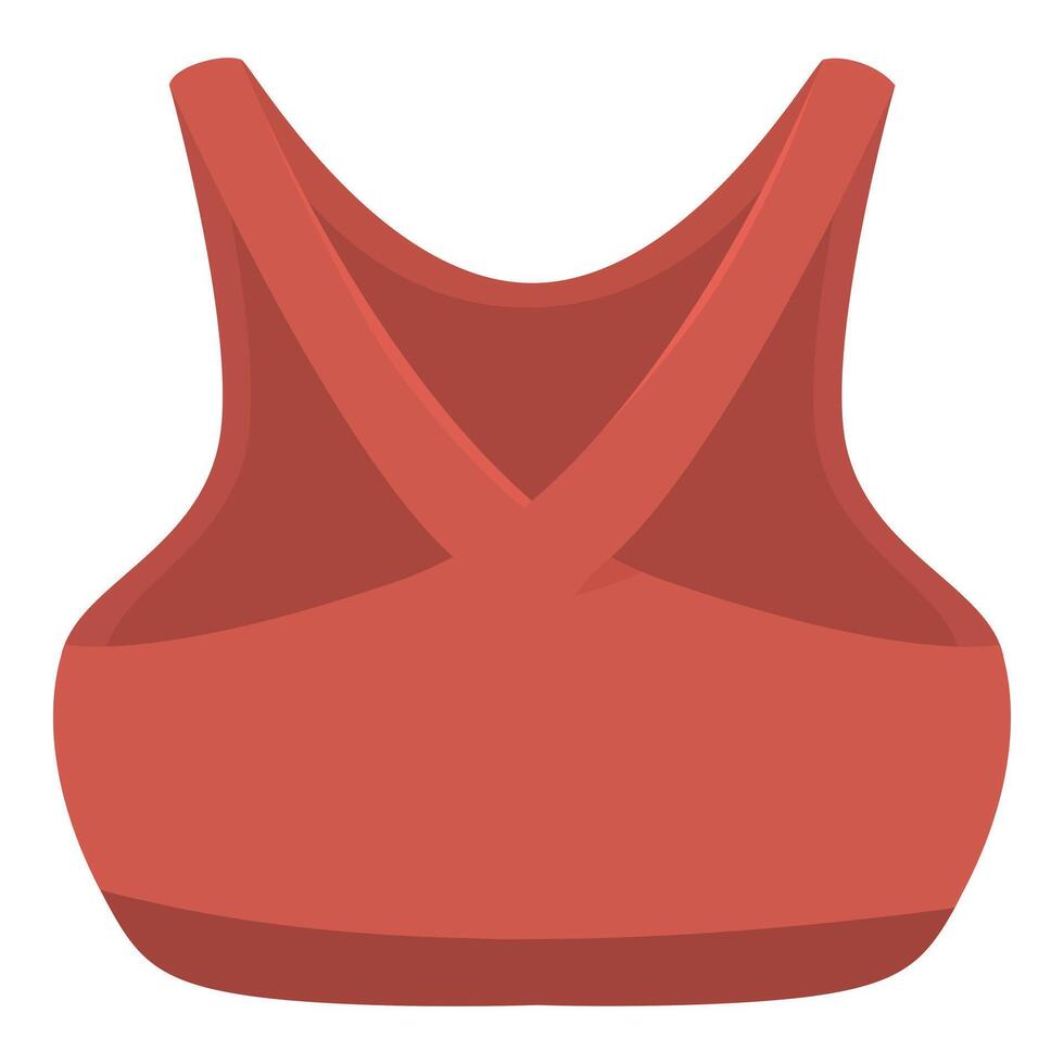 Red sports bra with crossed straps showing a fitness lifestyle vector